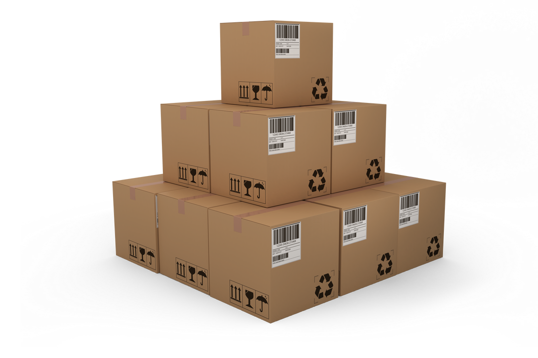 Pyramid of Packed Cardboard Boxes with Transparent Background - Download Free Stock Images Pikwizard.com