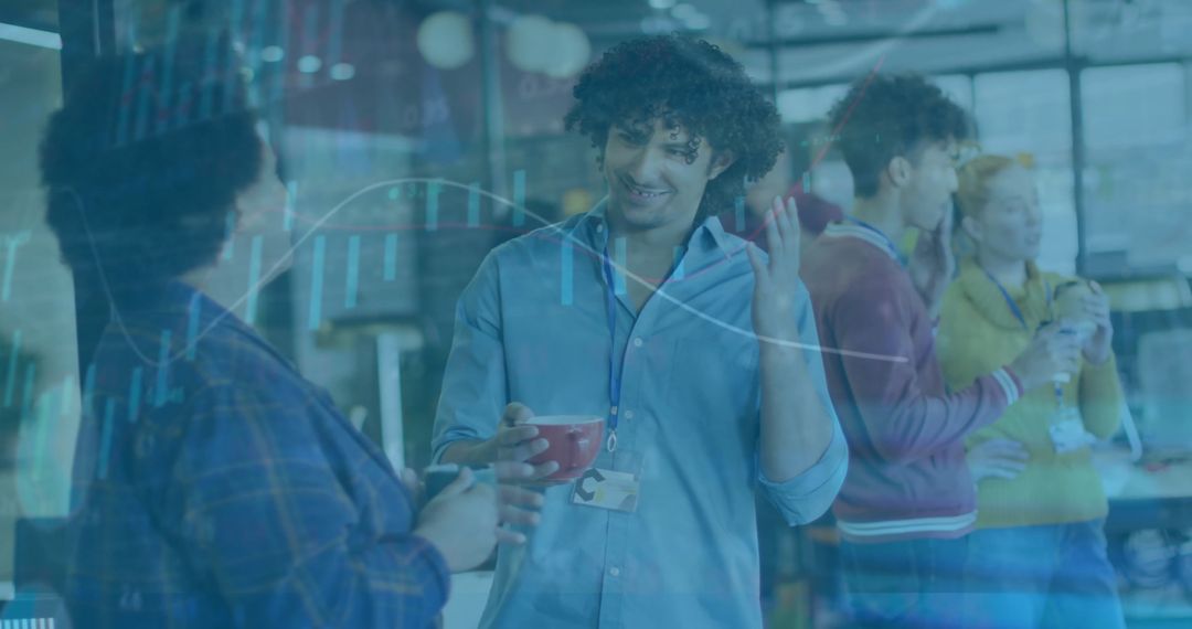 Diverse Business Team Engaging with Financial Analytics Interface