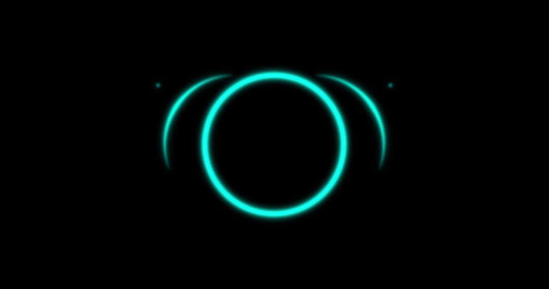 Glowing Green Circle on Black Background with Motion Effect