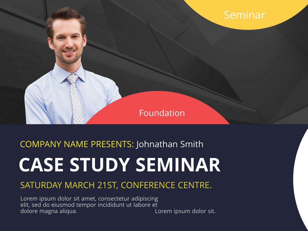 Professional Seminar Flyer with Confident Speaker Promoting Educational Event - Download Free Stock Templates Pikwizard.com