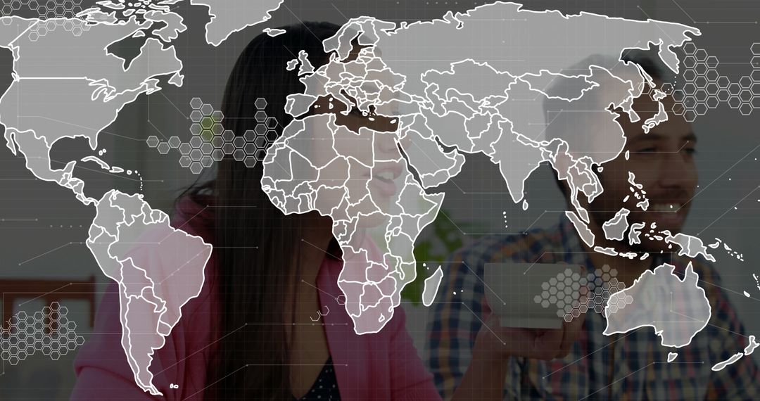 Smiling Business Professionals Collaboration Global Network