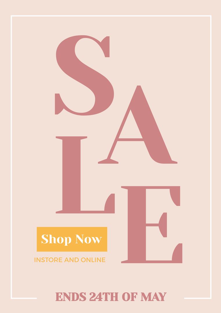 Elegant Sale Promotion Template with Bold Pink Typography - Download Free Stock Templates Pikwizard.com