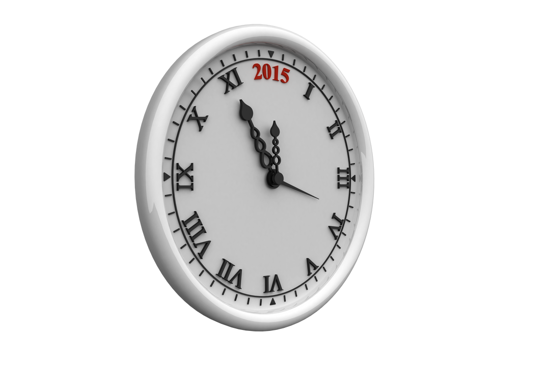 Transparent Clock with 2015 Roman Numerals on Face - Download Free Stock Images Pikwizard.com