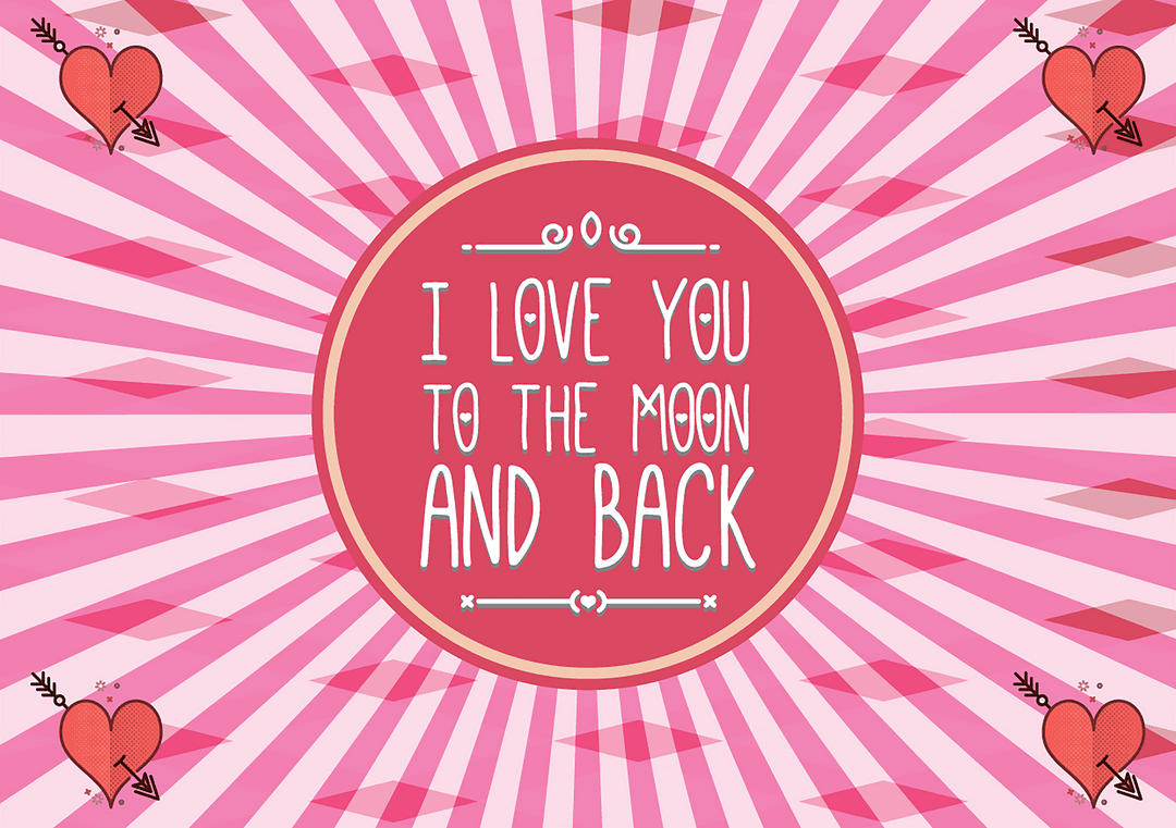 Romantic Pink Card With Transparent Love Messaging