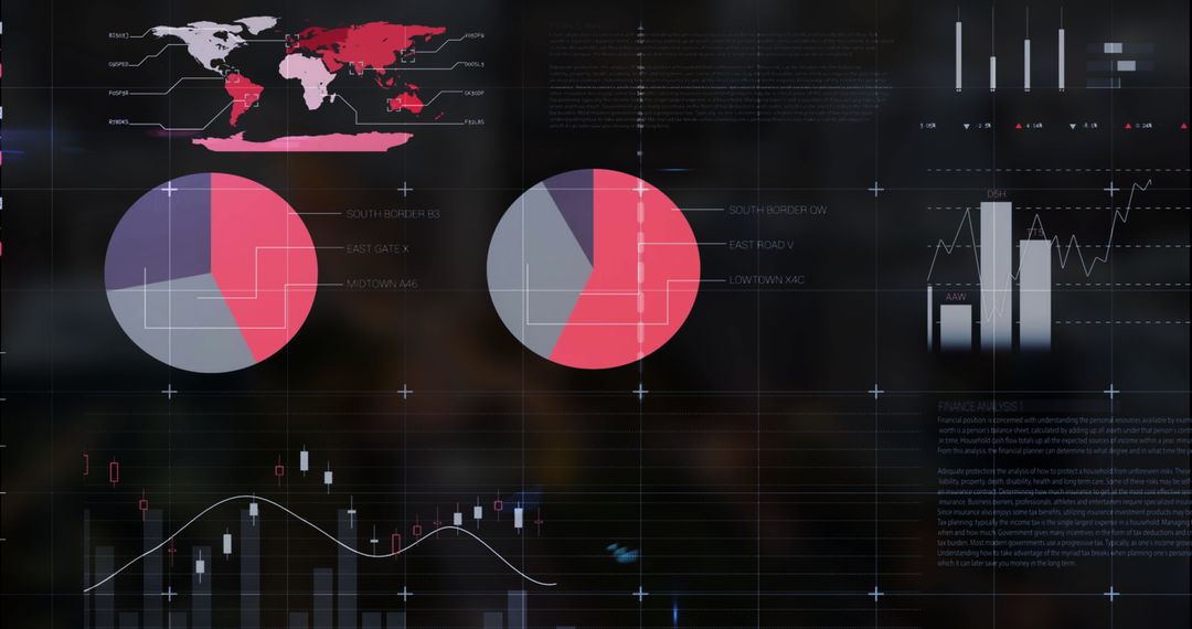 Abstract Digital Dashboard with Data Visualizations