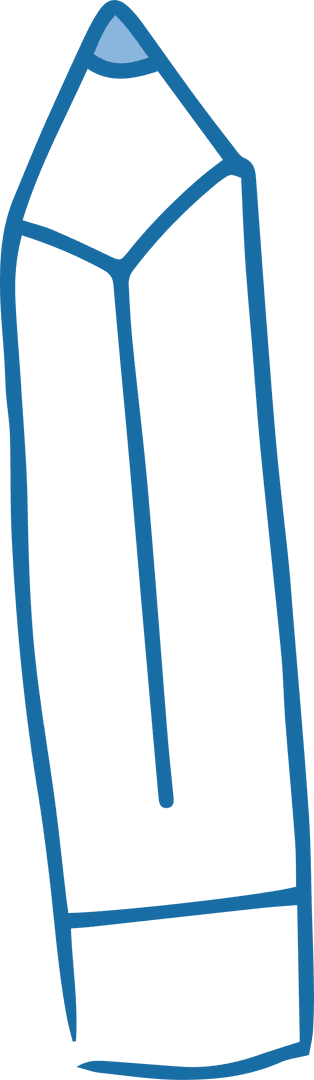 Minimalist Transparent Pencil Icon in Blue Outline