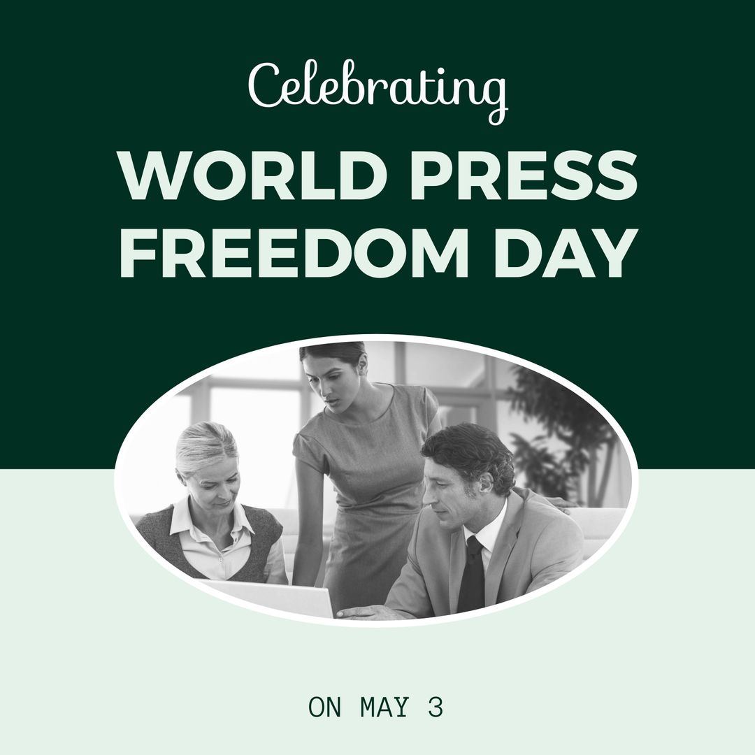 World Press Freedom Day Celebration with Diverse Business Professionals