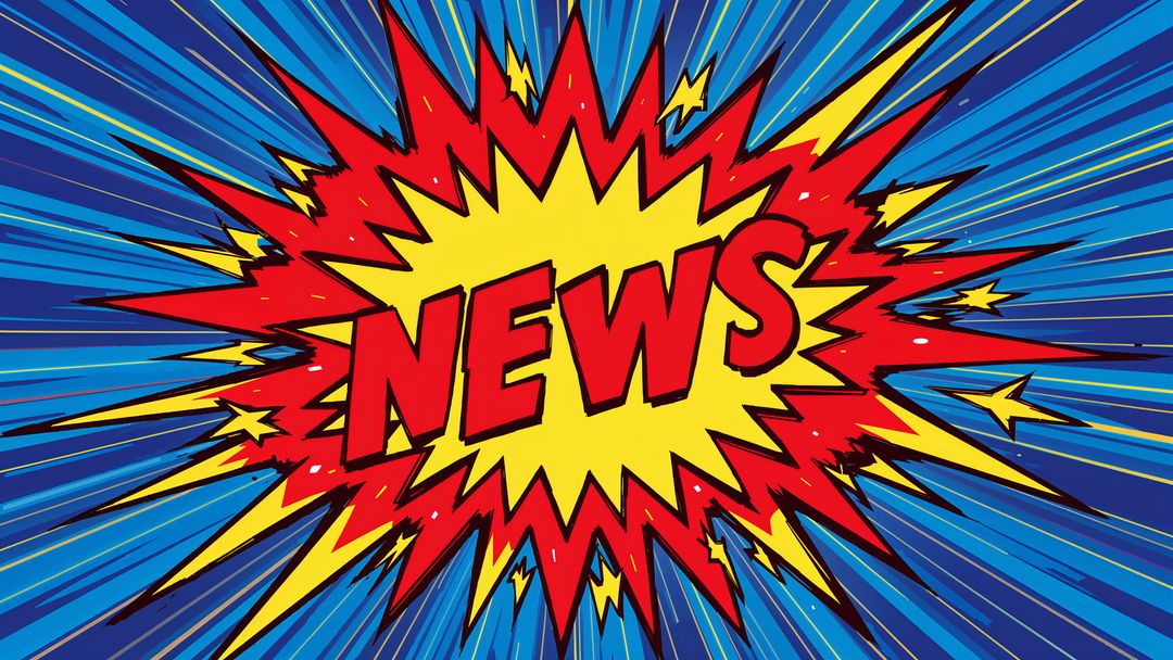 Colorful Comic Book Style News Burst with Dynamic Starburst Motif