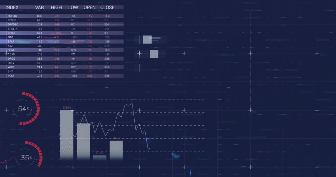 Digital Financial Data Analysis on Futuristic Blue Interface