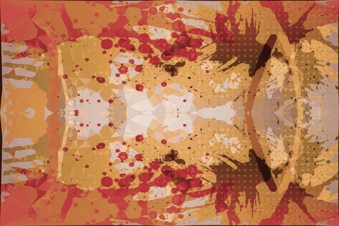 Colorful Abstract Painting with Paint Stains on Transparent Background