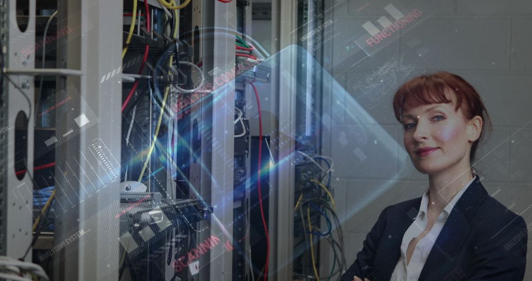 Confident IT Engineer Overseeing Data Security in Server Room