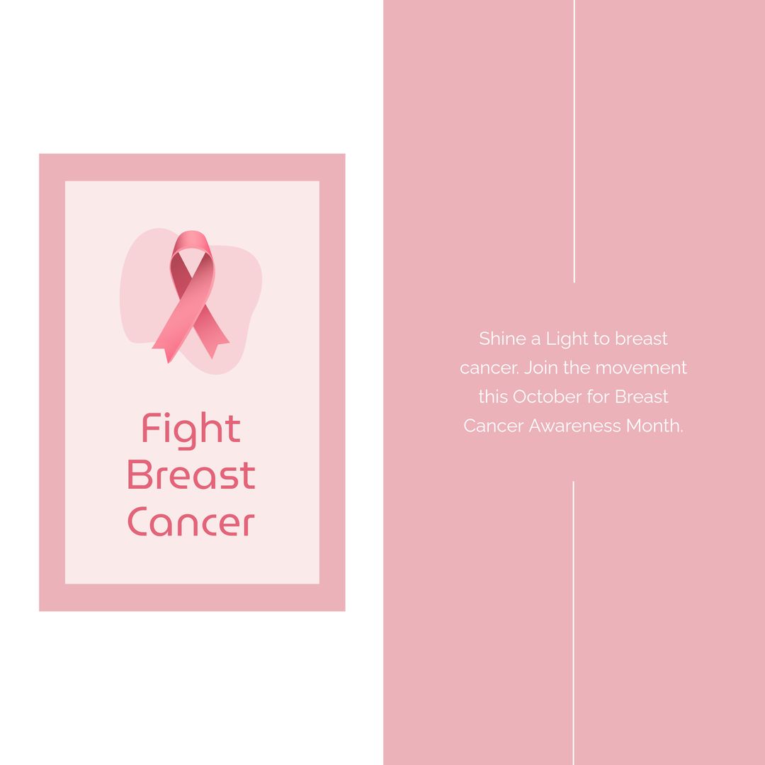 Breast Cancer Awareness Design with Pink Ribbon and Motivational Text - Download Free Stock Templates Pikwizard.com