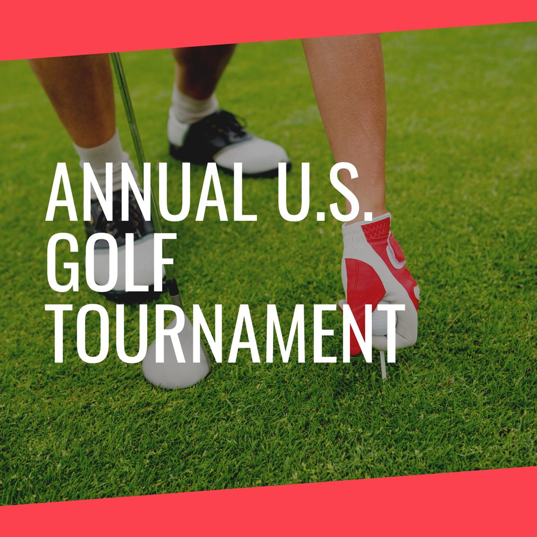 US Golf Tournament Concept with Golfer on Green