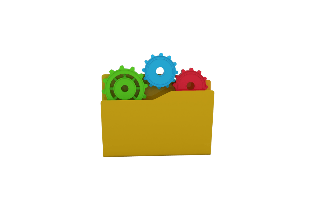 Transparent Folder with Colorful Gears for Technology Concepts