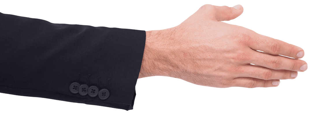 Transparent Handshake Gesture from Businessman Close Up