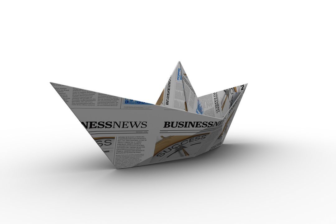 Origami Boat Made from Transparent Newspaper for Business Concepts - Download Free Stock Images Pikwizard.com