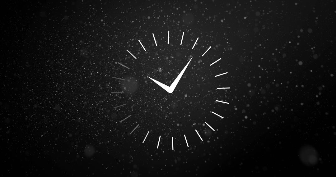 Minimalistic Clock with Floating Particles on Black