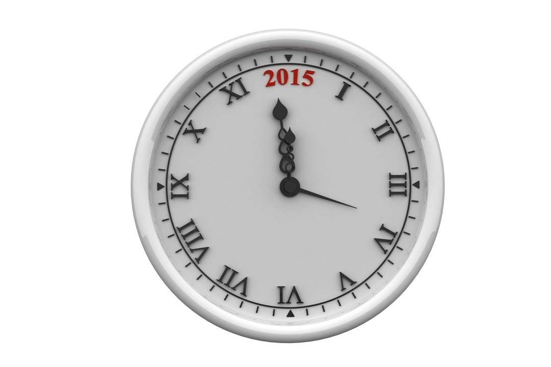 Digital Clock Illustration Showing Year 2015 on Transparent Background - Download Free Stock Images Pikwizard.com