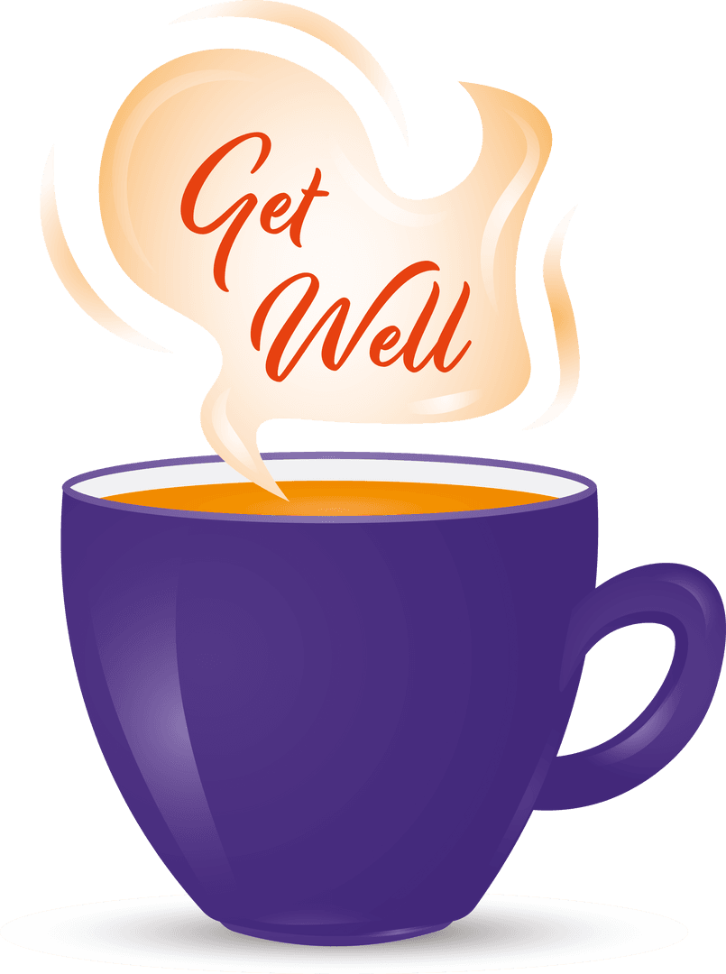 Get Well Coffee Mug Illustration on Transparent Background