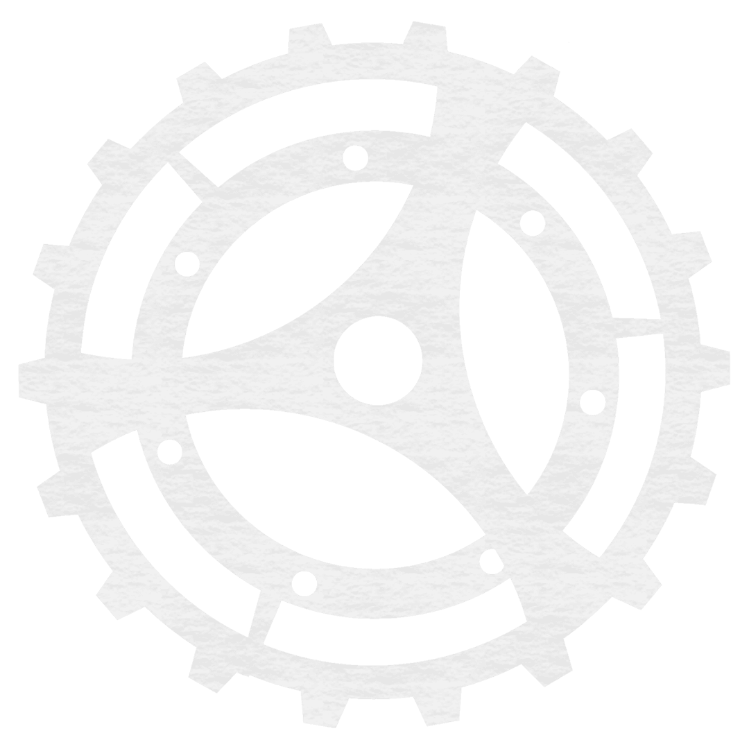 Transparent Gear Wheel Engineering Graphic with Cogs