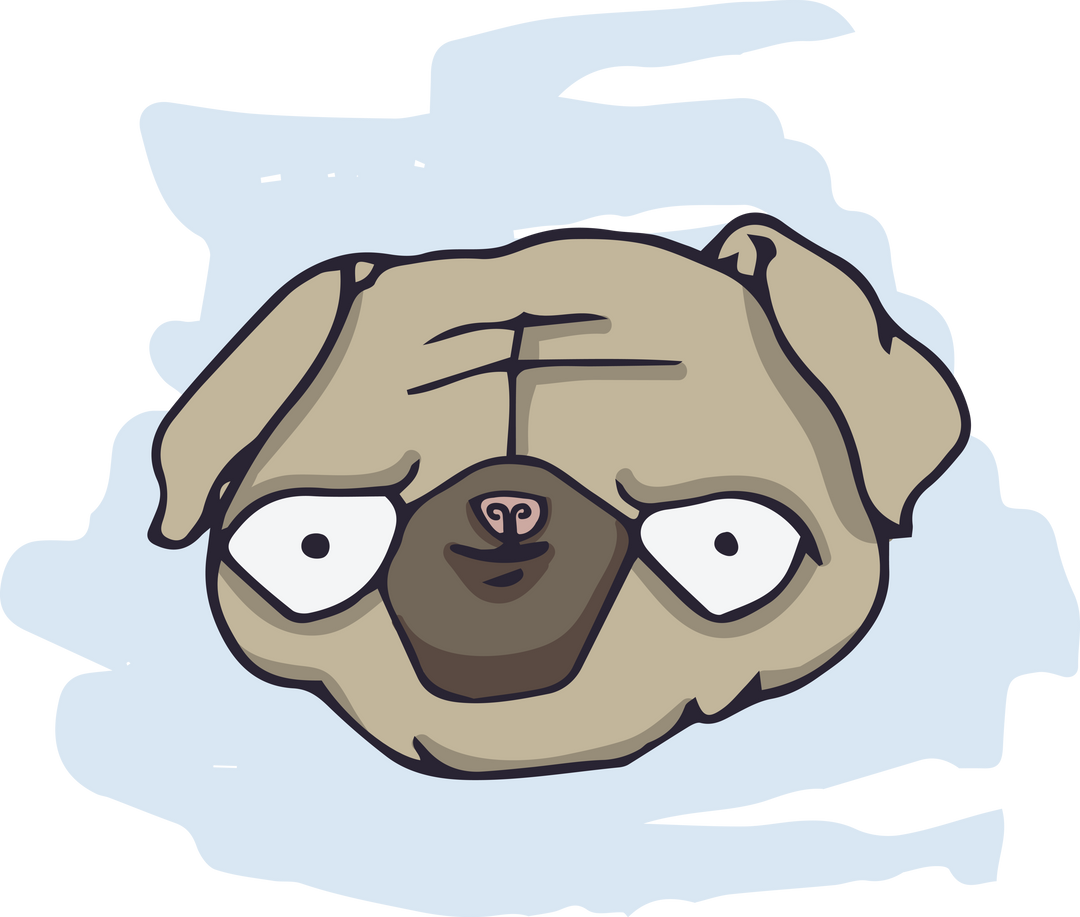 Transparent Vector Illustration of Cute Pug Face Digital Art - Download Free Stock Images Pikwizard.com