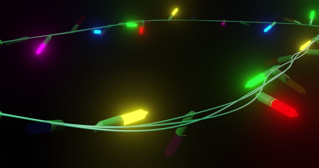 Colorful Christmas String Lights on a Dark Background with Space for Text - Free Images, Stock Photos and Pictures on Pikwizard.com