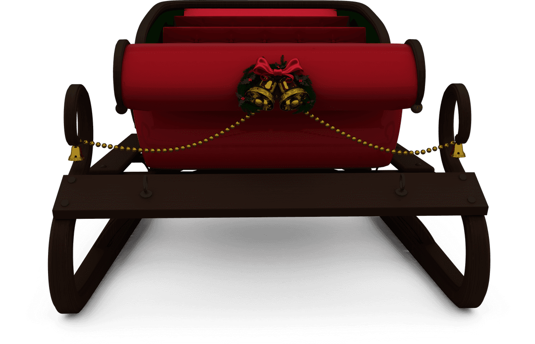 Transparent Front View of Santa's Christmas Sleigh