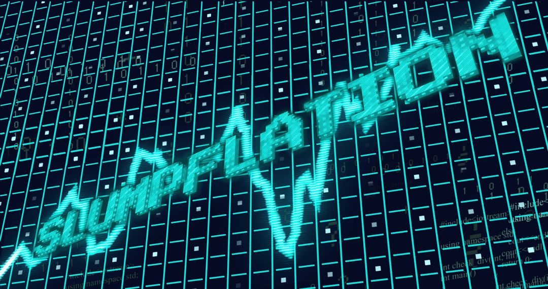 Slumpflation Concept Over Digital Data Processing Display