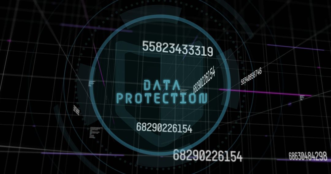 Futuristic Digital Interface with Data Protection Elements