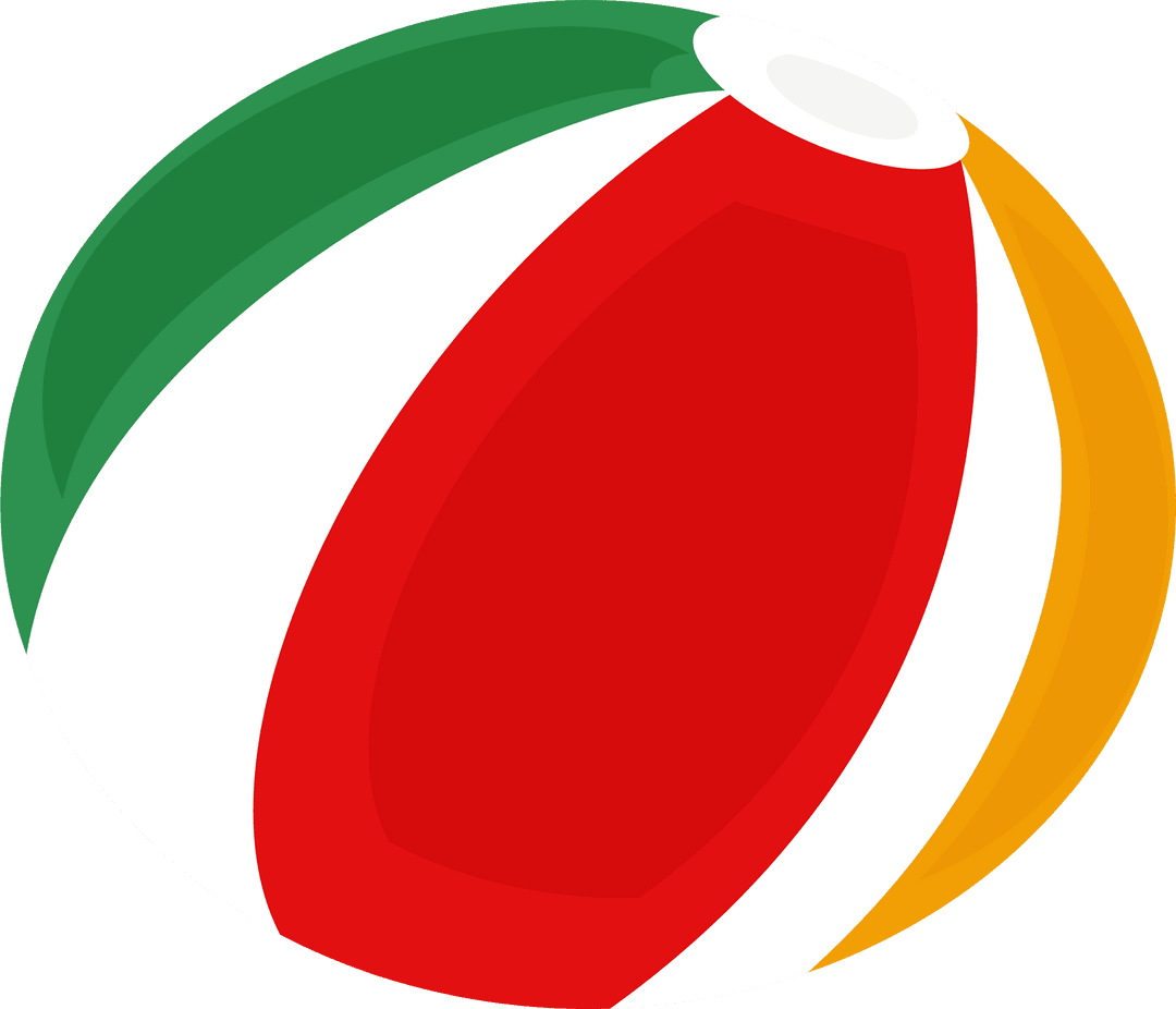 Colorful Inflatable Beach Ball on Transparent Background