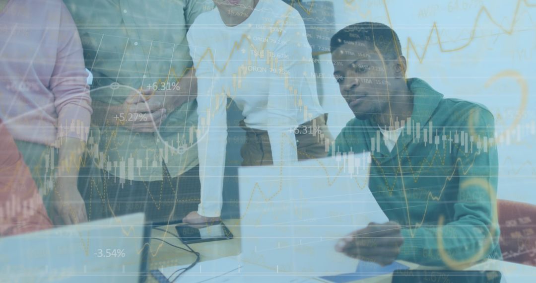 Financial Analysis Discussion Overlaid with Data Graphics