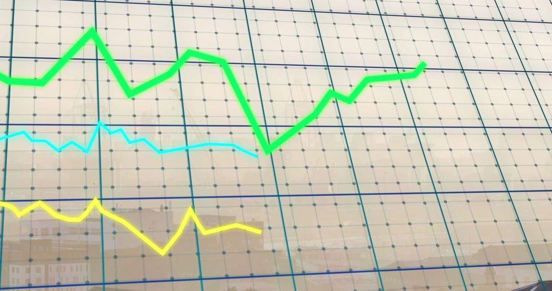 Colorful Line Graphs Depicting Fluctuating Financial Trends