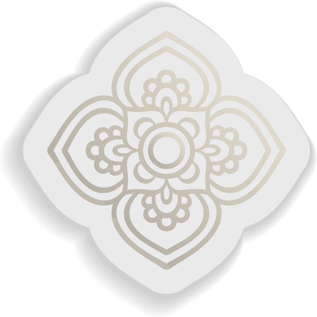 Floating Mandala Floral Graphic on Transparent Background