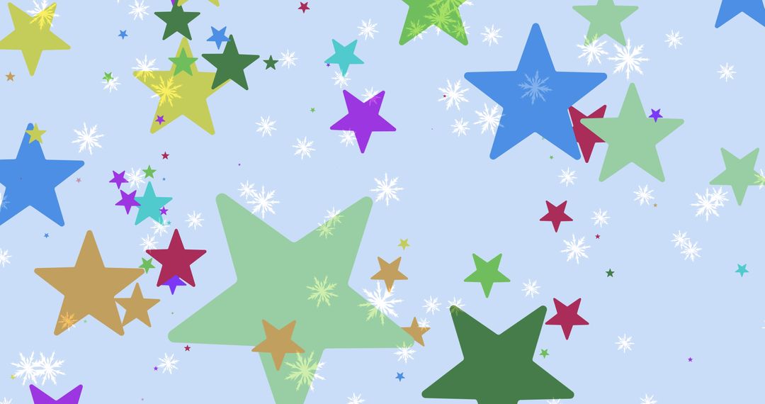 Colorful Stars and Snowflakes Pop Art Design