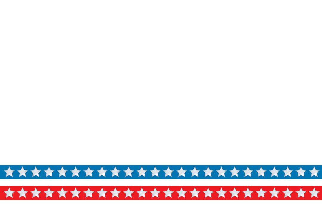 American Stars on Red and Blue Stripes with Transparent Background