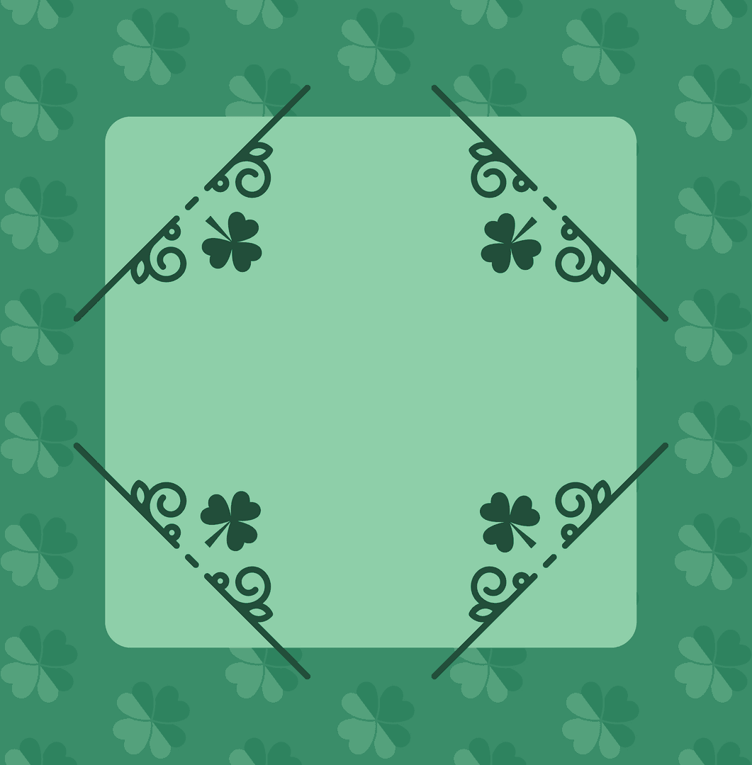 Abstract Decorative Clover Shapes on Transparent Background