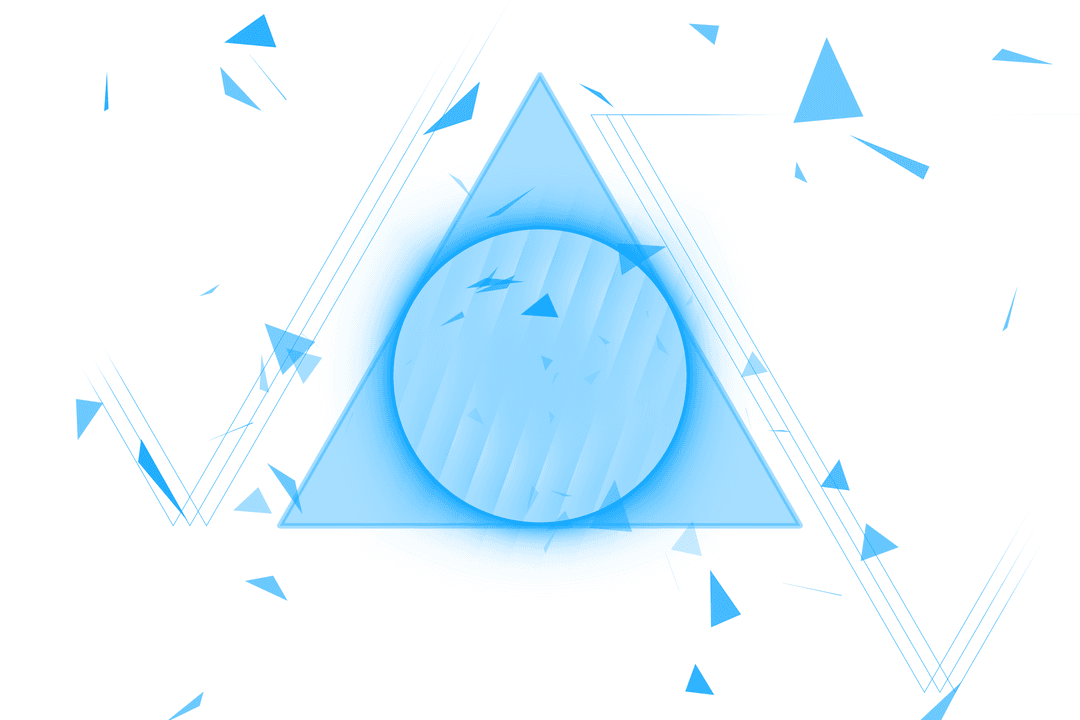 Geometric Blue Shape Illustration on Transparent Background