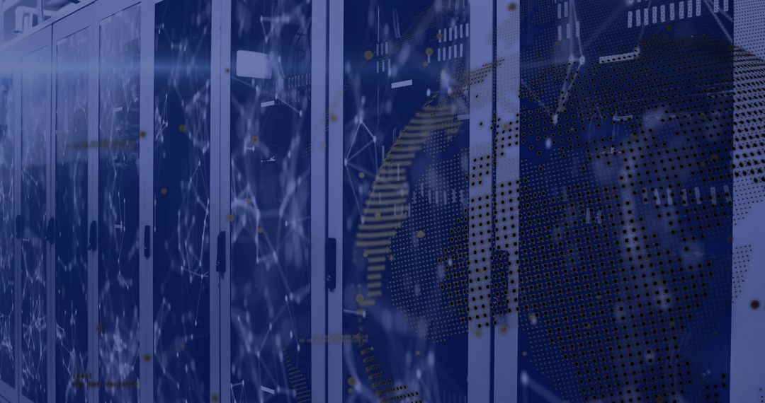 Data Processing in Computer Servers with Digital Globe Overlay