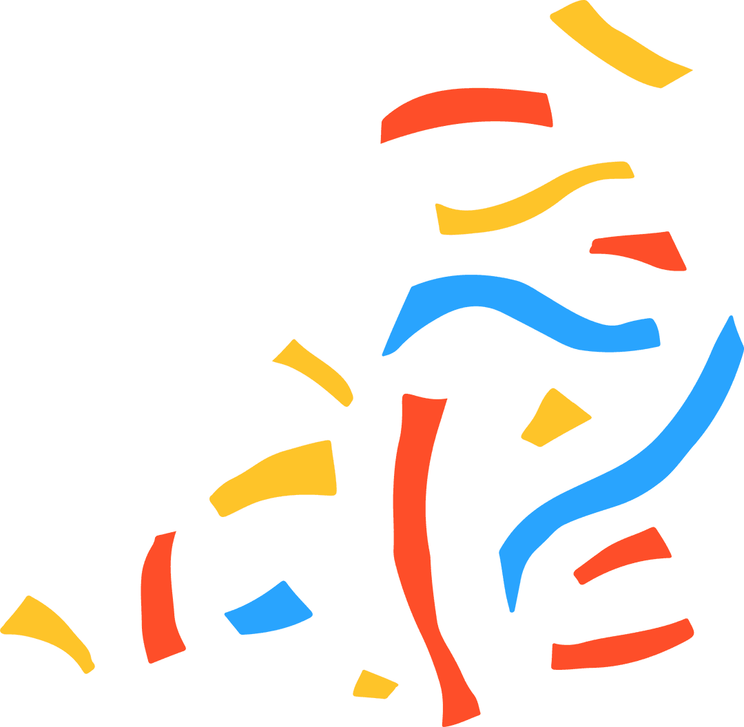 Transparent Abstract Colorful Ribbons and Confetti Design