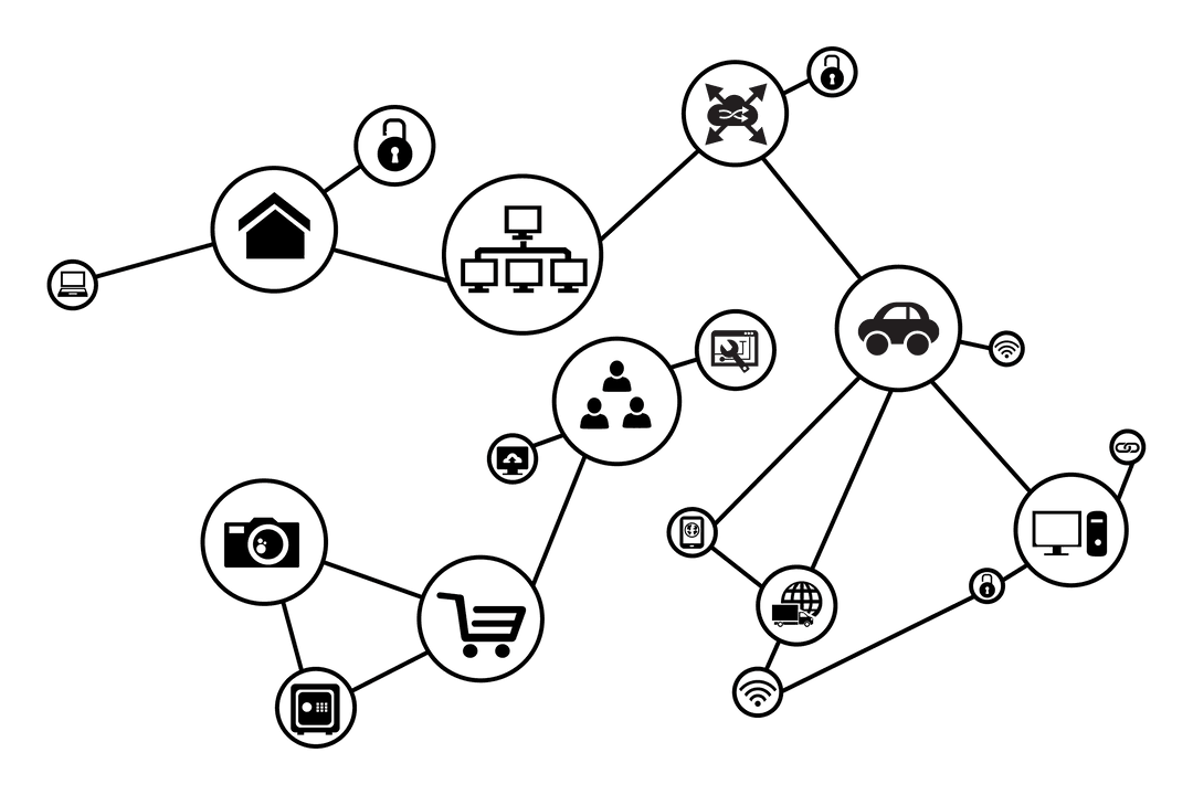 Transparent Symbol Network and Connections Vector Design