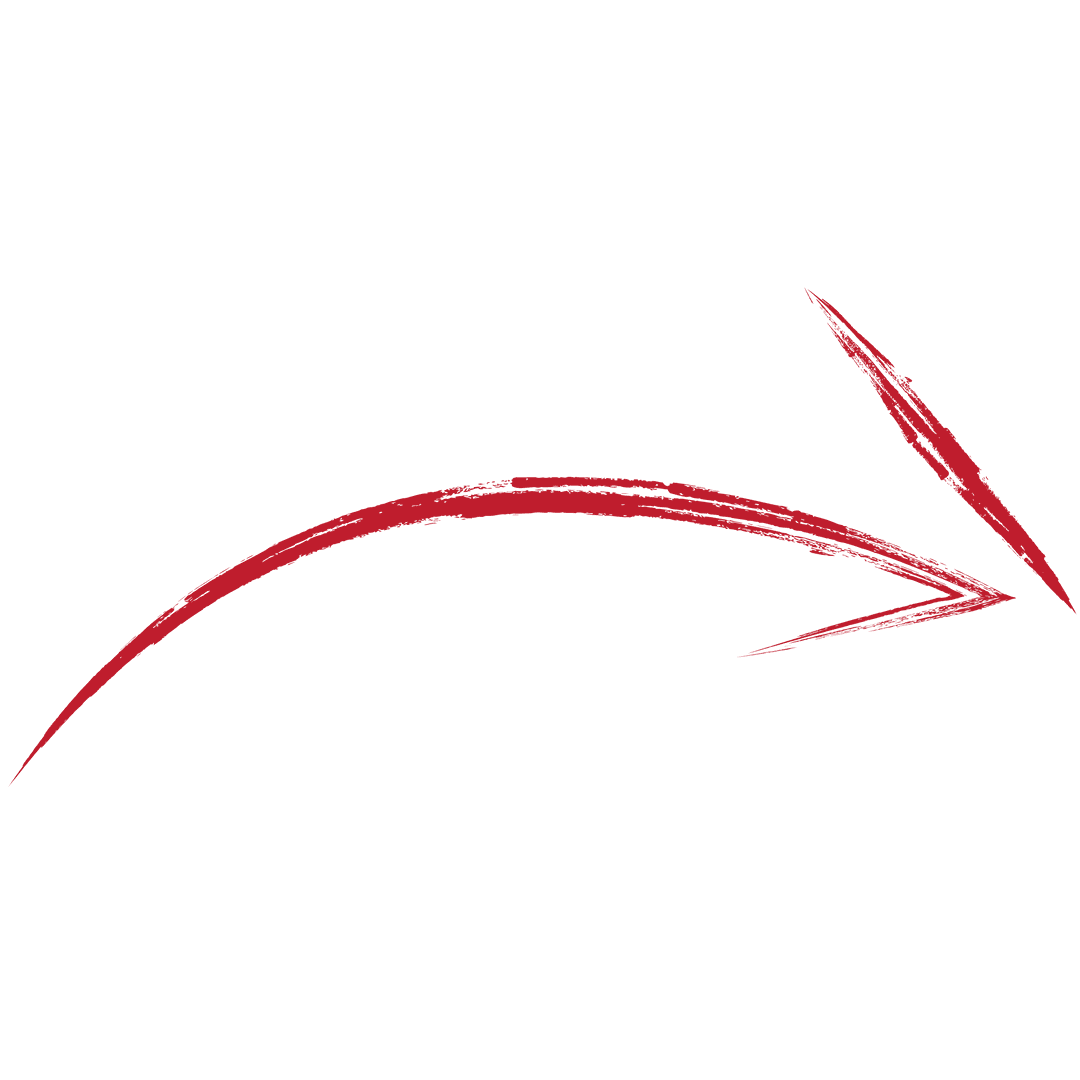 Red Curved Arrow on Transparent Background Illustration