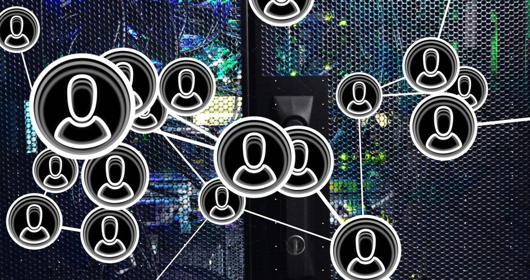 Digital Network Connections Overlay on Data Servers