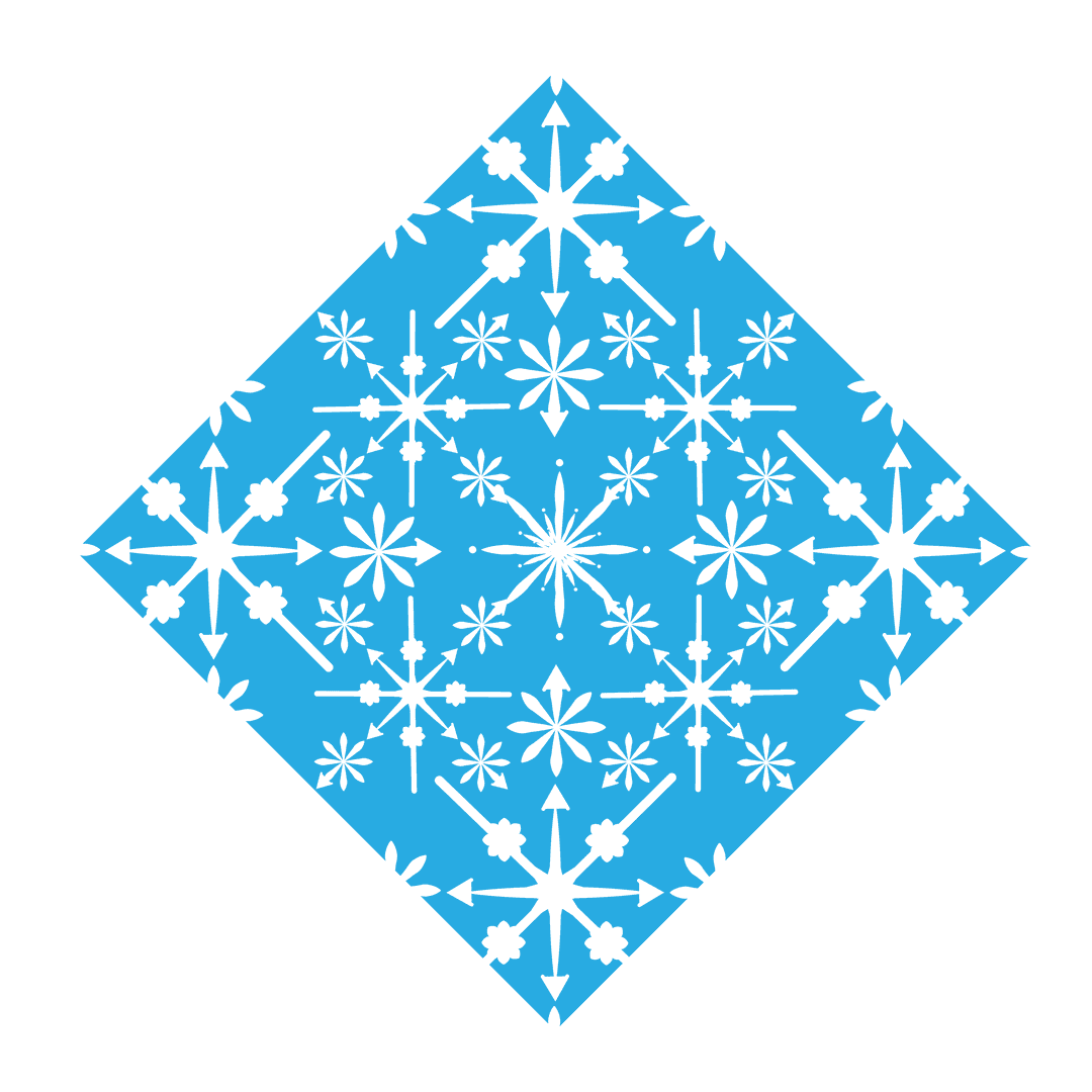 Transparent Blue Geometric Snowflake Pattern Design