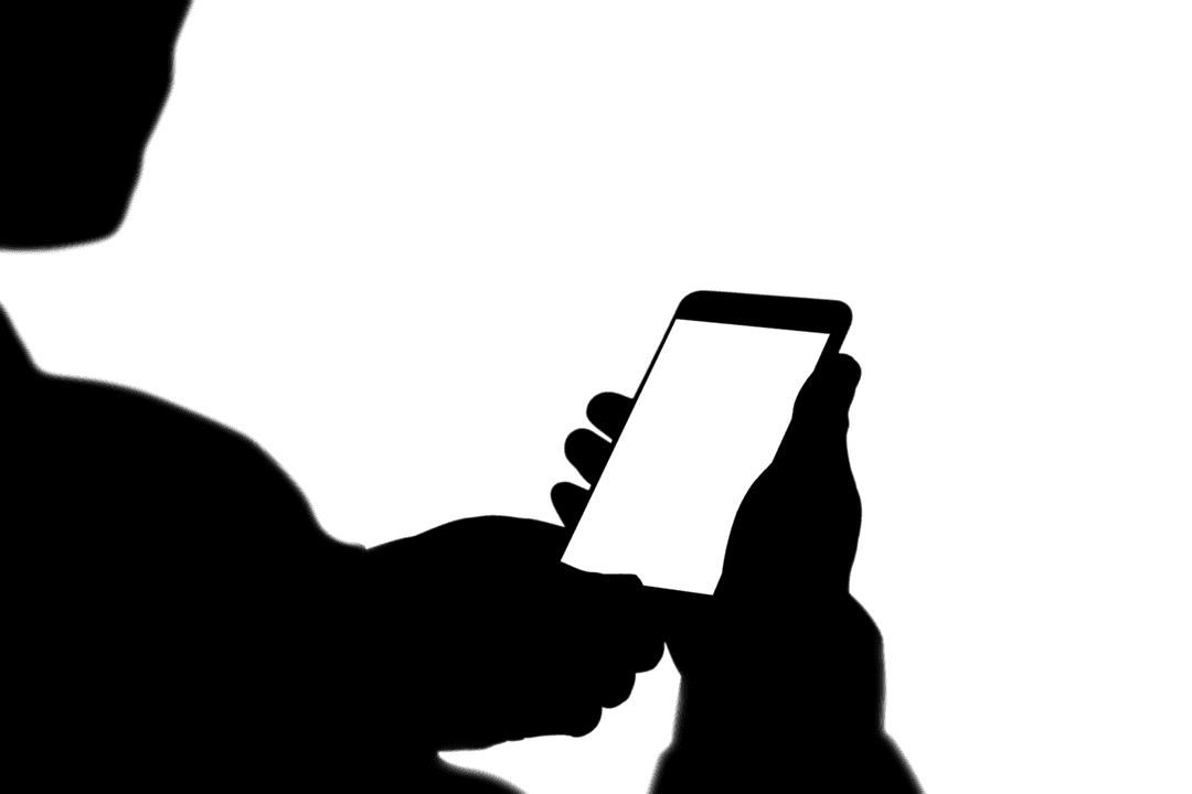 Transparent Background Man Holding Smartphone Digital Illustration