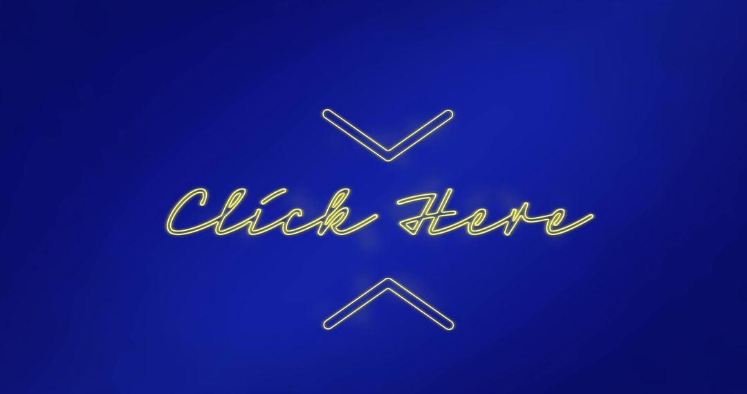 Neon Yellow 'Click Here' Text on Vibrant Blue Background