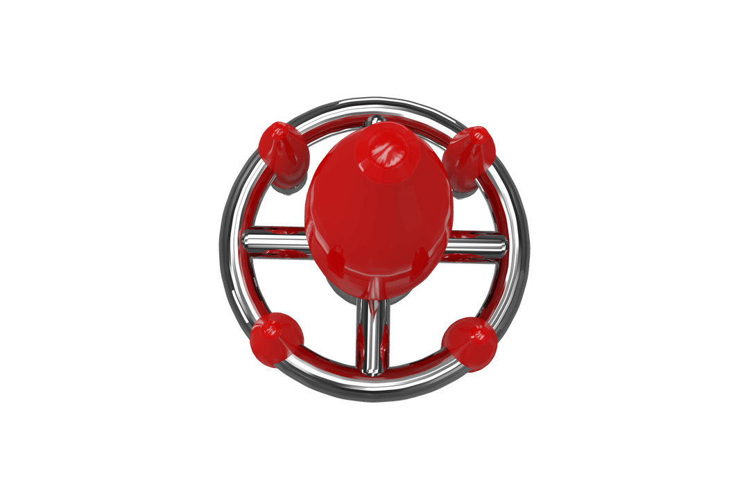 Futuristic Red Spaceship Against Transparent Background