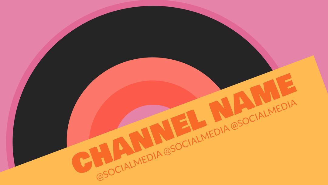 Retro-Inspired Channel Promotion Template Featuring Vinyl Record - Download Free Stock Templates Pikwizard.com