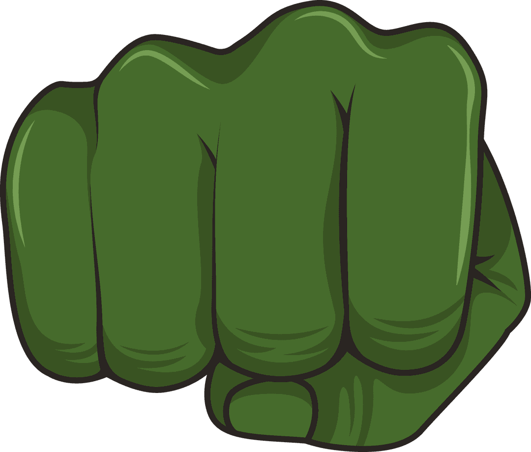 Green Fist on Transparent Background Illustration for Creative Projects