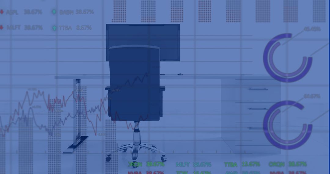 Financial Data Concepts Overlaying Modern Office Environment
