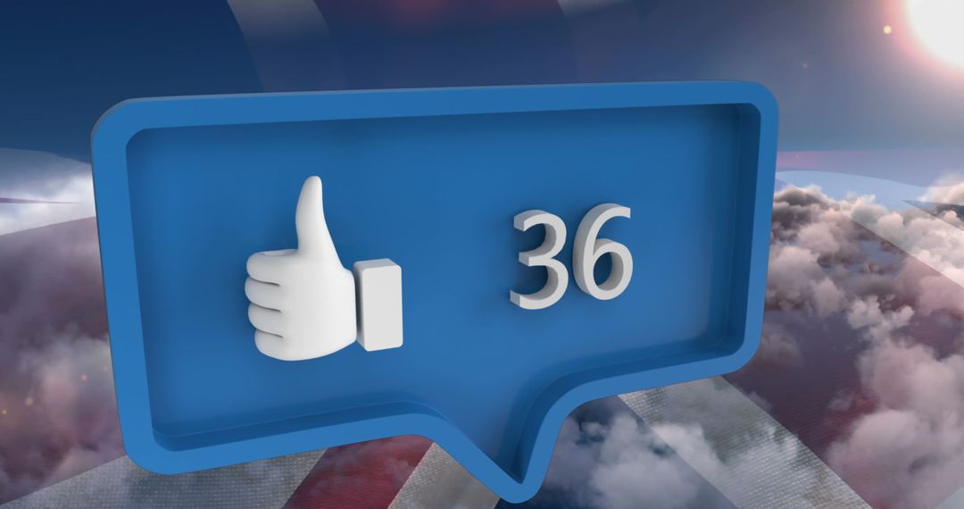 Social Media Like Icon with 36 Likes Over American Flag Background - Free Images, Stock Photos and Pictures on Pikwizard.com